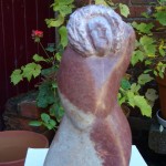 ‘Red angel’ sculpture carved in soapstone