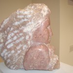 ‘Red head’ sculpture carved in indian soapstone